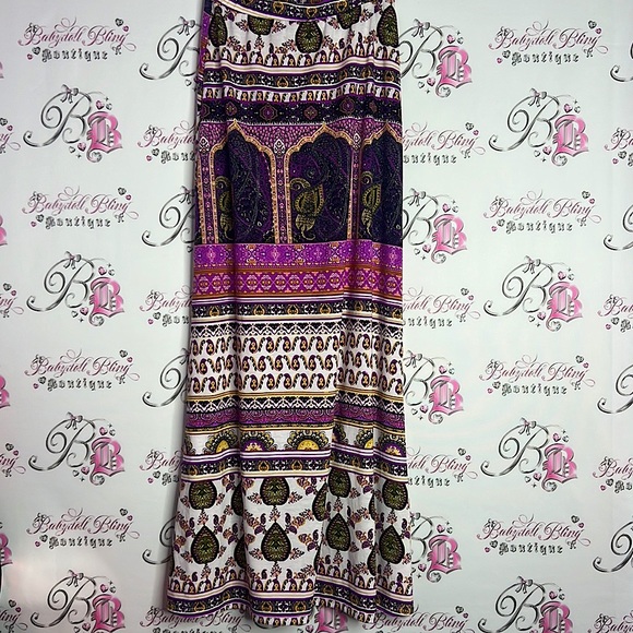 Lily Star Dresses & Skirts - Lily star skirt bohemian long maxi skirt purple pink yellow gold white Bollywood